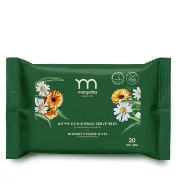 Margarita intim törlőkendő gyógynövénykivonatokkal, 20 db