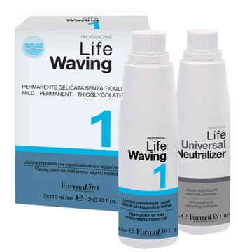 FarmaVita Life Waving dauerszett 1 vékonyszálú, normál és vegyileg kevésbé igénybevett hajra, 2x110
