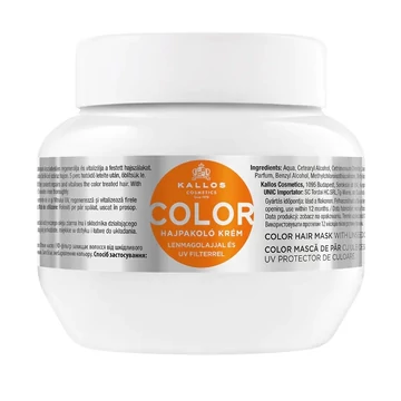 Kallos Color hajpakolás lenmagolajjal és UV filterrel festett, töredezett hajra, 275 ml