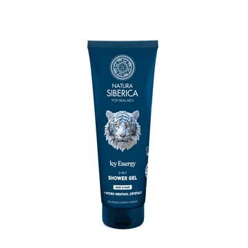 Natura Siberica Ice Energy 2 az 1-ben sampon és tusfürdő gél férfiaknak , 200 ml