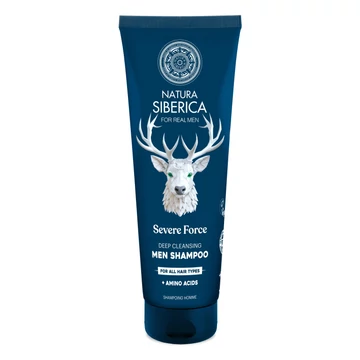 Natura Siberica Severe force mélytisztító sampon minden hajtípusra férfiaknak, 200 ml