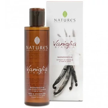 Nature&#039;s hab- és tusfürdő gél vaníliával és lótuszvirággal, 200 ml