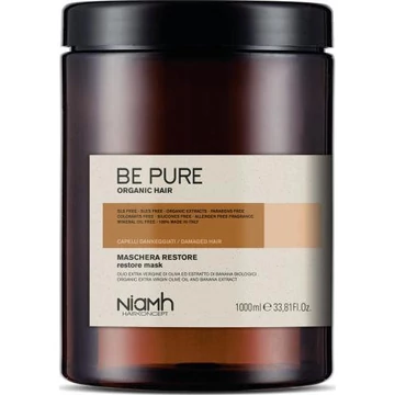 Niamh Be Pure Restore regeneráló hajpakolás károsodott hajra, 1000 ml