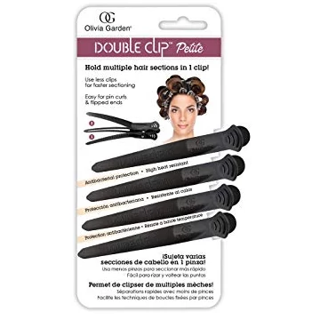 Olivia Garden Double Clip Petite Black feltűző csipesz, 4 db