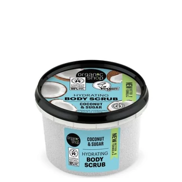 Organic Shop hidratáló testradír kókusszal és cukorral, 250 ml