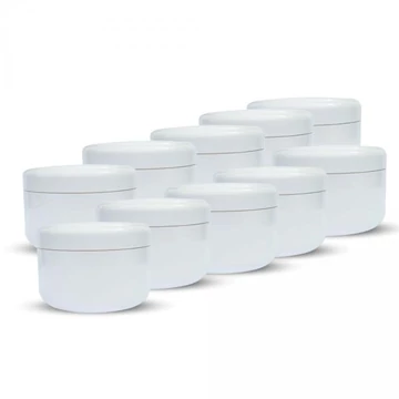 Kozmetikai tégely, fehér, 30 ml, 10 db
