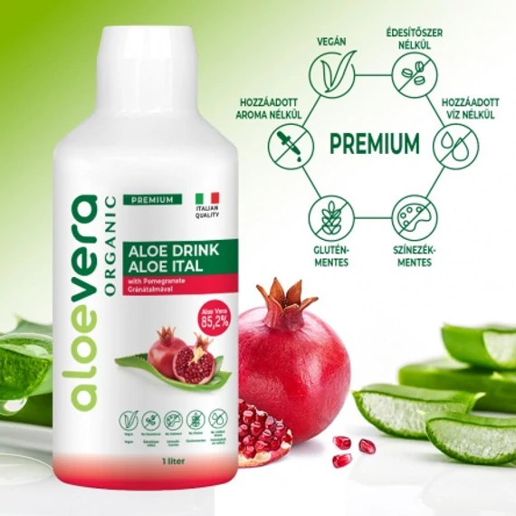 Aloe Vera Organic Prémium Ital gránátalmával, 1 l