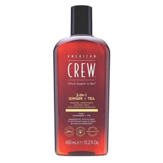 American Crew 3in1 Energizing sampon, kondicionáló, tusfürdő, 450 ml
