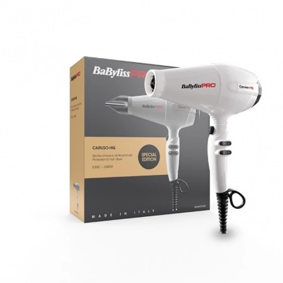 BaByliss PRO Caruso-HQ Ionic hajszárító, 2400W, fehér