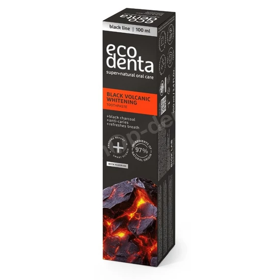 Ecodenta fehérítő fogkrém szénnel és vulkáni ásványokkal, 100 ml