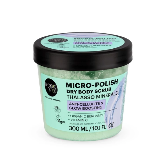 Organic Shop Mikropolír száraz testradír Thalasso ásványokkal, 300 ml