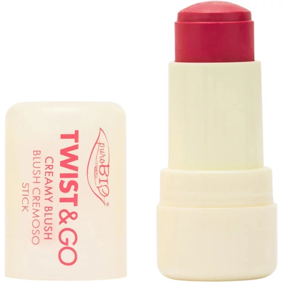 puroBIO Twist & Go krémes pirosító stift 5g, 04 hűvös eperrózsaszín
