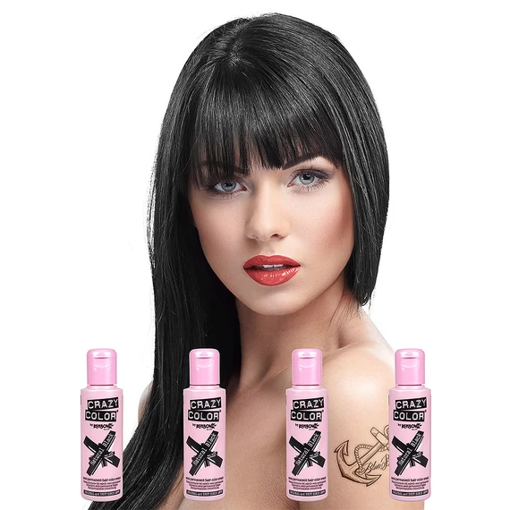 Crazy Color hajszínező krém Natural Black 032