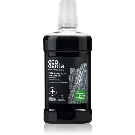 Ecodenta fehérítő szájvíz szénnel és menta illóolajjal, 500 ml