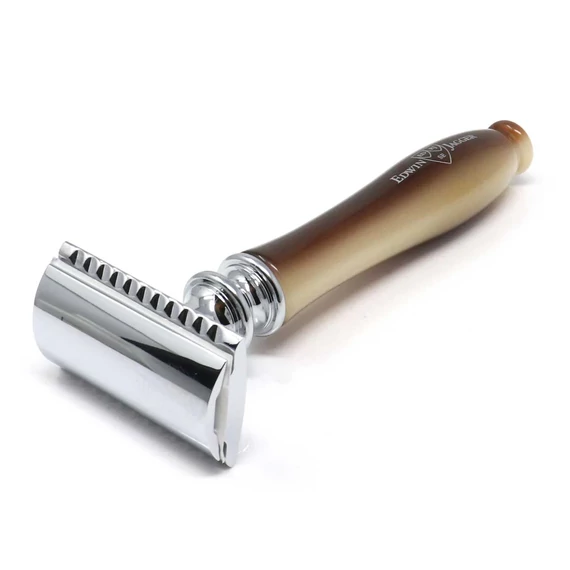 Edwin Jagger Closed Comb Chatsworth Horn Safety Razor (DE) Horn/Chrome LHCSR
