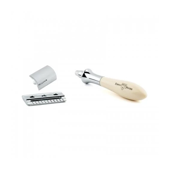Edwin Jagger Closed Comb Chatsworth Plaza Safety Razor (DE) Ivory/Chrome IVPSR