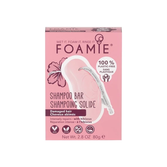 Foamie Hibiskiss szilárd sampon sérült hajra, 80 g