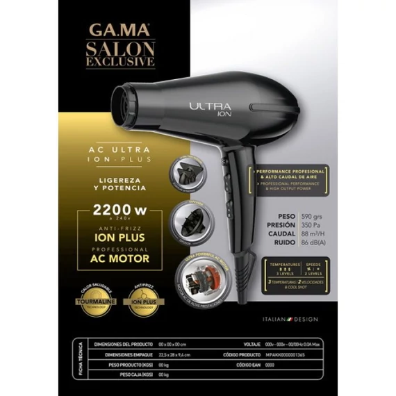 Gama Ultra Ion diffúzoros hajszárító 2200 W SH2351