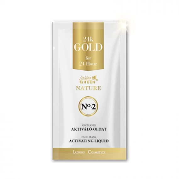 Golden Green 24K Gold lehúzható alginát arcmaszk 10 g és 24K Gold kolloid aktiváló oldat 20 ml