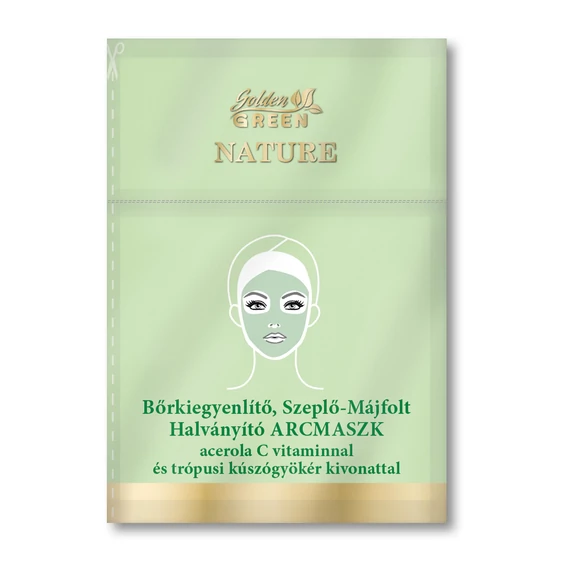 Golden Green Nature bőrkiegyenlítő,szeplőhalványító tablettás fátyol arcmaszk aktiváló szérummal,1db