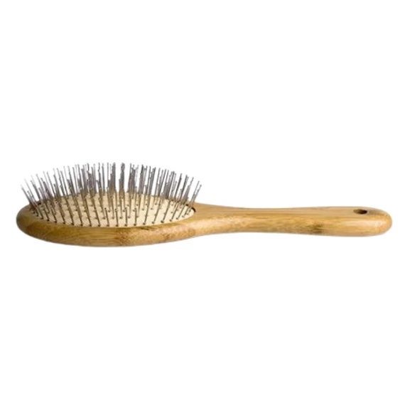 Hair Power fém tüskéjű kis ovális fa bontókefe