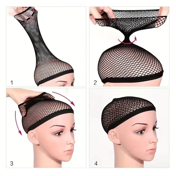 Hair Power hajleszorító necc háló parókához fekete, 1 db