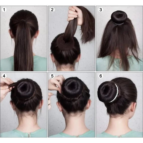 Hair Power kerek kontyalátét szőke, M