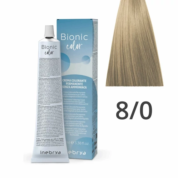 Inebrya Bionic Color ammóniamentes és PPD-mentes hajfesték 8.0