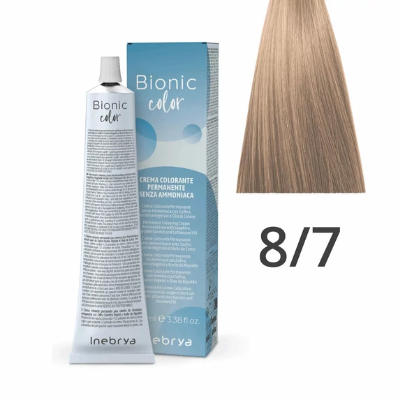 Inebrya Bionic Color ammóniamentes és PPD-mentes hajfesték 8.7