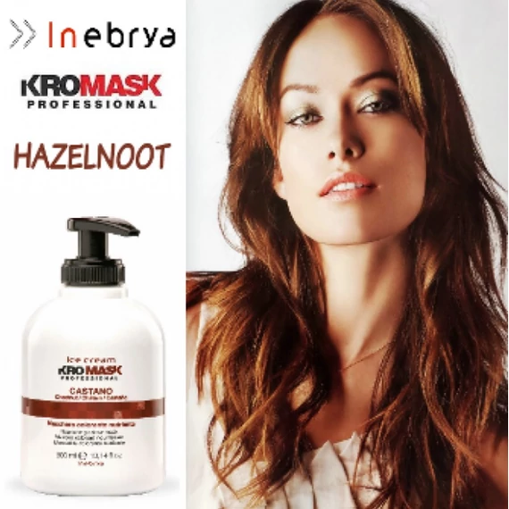 Inebrya Kromask hajszínező hajpakolás, Chestnut, 300 ml