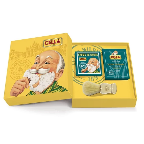 Cella Milano tradicionális borotválkozó szett, sárga