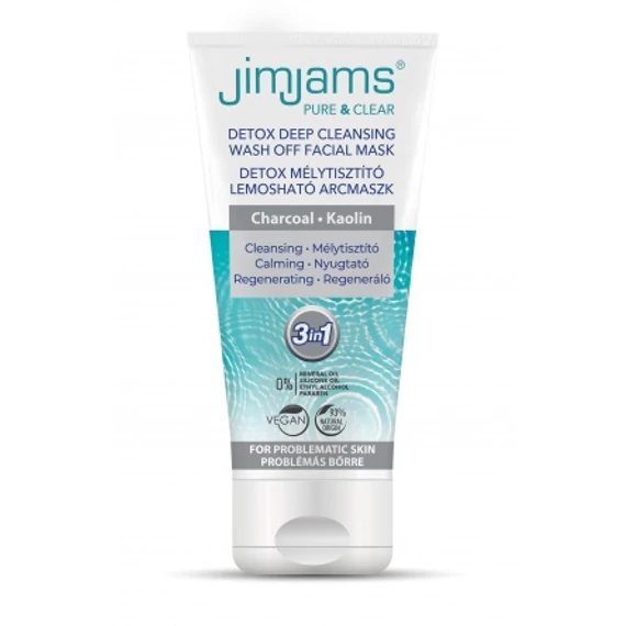 JimJams Pure & Clear Detox mélytisztító lemosható arcmaszk, 75ml