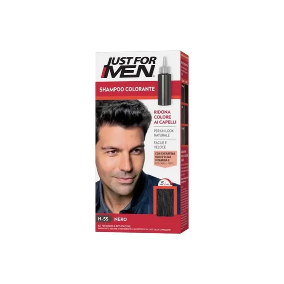 Just For Men Shampoo Colorante férfi hajszínező gél, fekete H-55