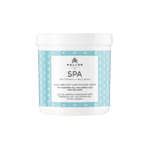 Kallos Spa kéz- és lábápoló masszázskrém kókuszolajjal, hialuronsavval és kollagénnel, 500 ml