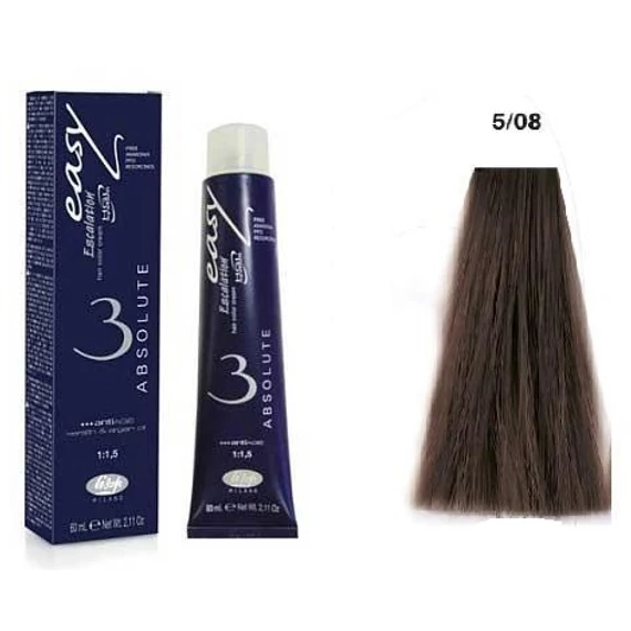 Lisap Easy Absolute ammónia rezorcin és PPD mentes hajfesték, 5/08