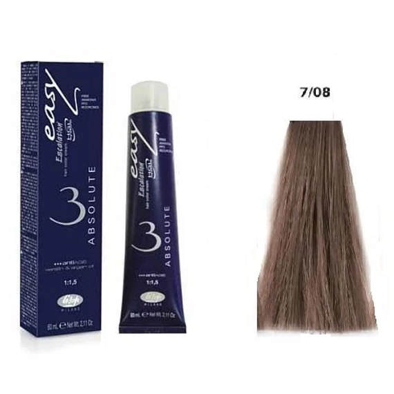 Lisap Easy Absolute ammónia rezorcin és PPD mentes hajfesték, 7/08