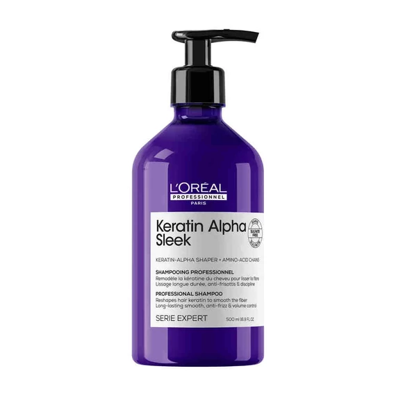 Loreal Serie Expert Keratin Alpha Sleek szulfátmentes simitó sampon, 500 ml