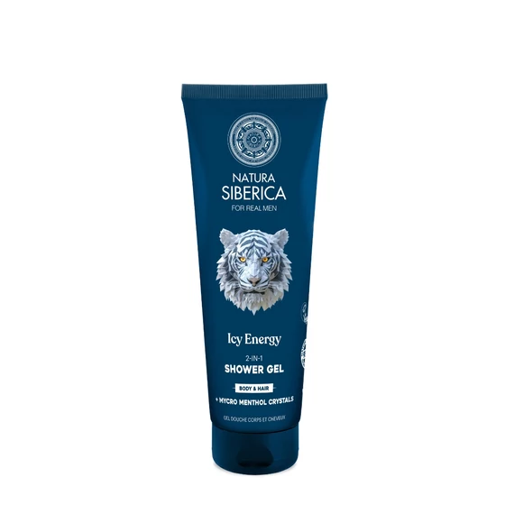 Natura Siberica Ice Energy 2 az 1-ben sampon és tusfürdő gél férfiaknak , 200 ml