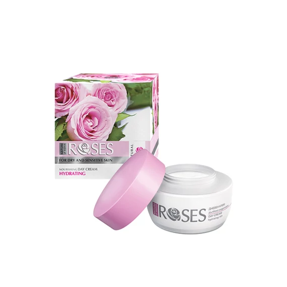 Nature of Agiva Roses hidratáló nappali krém száraz és érzékeny bőrre, 50 ml