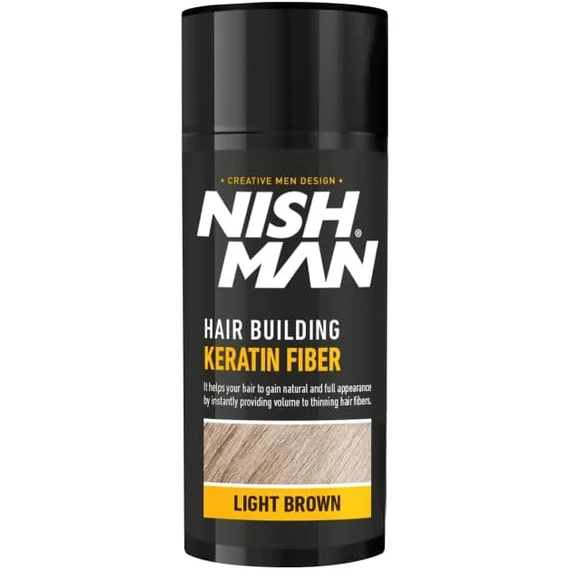 Nish Man Keratin Fiber hajdúsító és színező, világosbarna, 20g