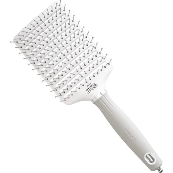 Olivia Garden Expert Care Vent White & Grey nylon sörtés hajkefe, Large