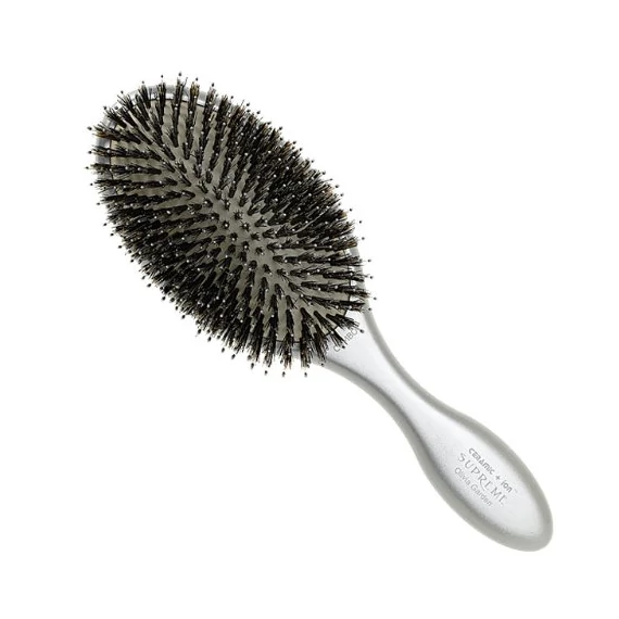 Olivia Garden Ceramic+Ion Supreme Combo ovális vaddisznósörte bontókefe, ezüst