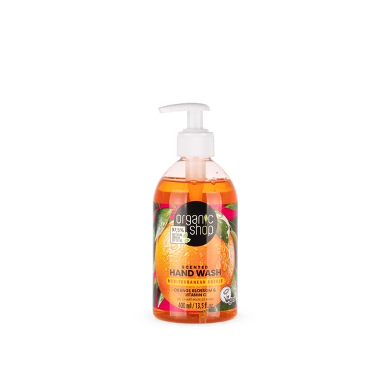 Organic Shop mediterrán szellő illatos folyékony szappan narancsvirággal és C-vitaminnal, 400 ml
