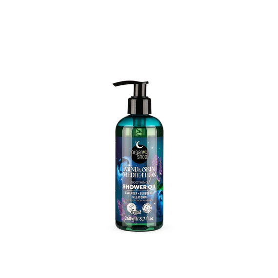 Organic Shop nyugtató tusolóolaj levendulával, áfonyával és melatoninnal, 260 ml