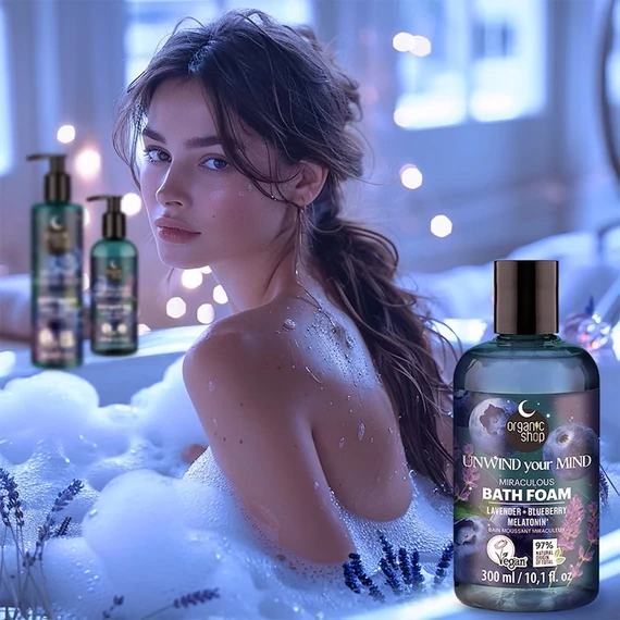 Organic Shop varázslatos habfürdő levendulával, áfonyával és melatoninnal, 300 ml
