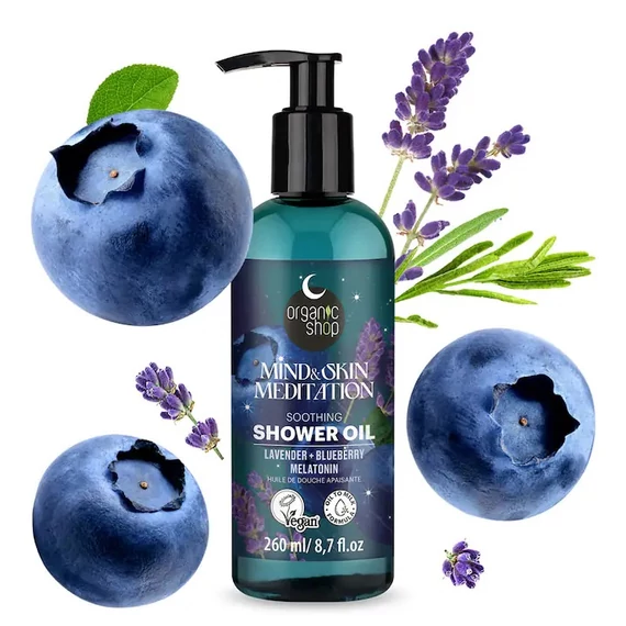 Organic Shop relaxáló tusfürdő levendulával, áfonyával és melatoninnal, 260 ml
