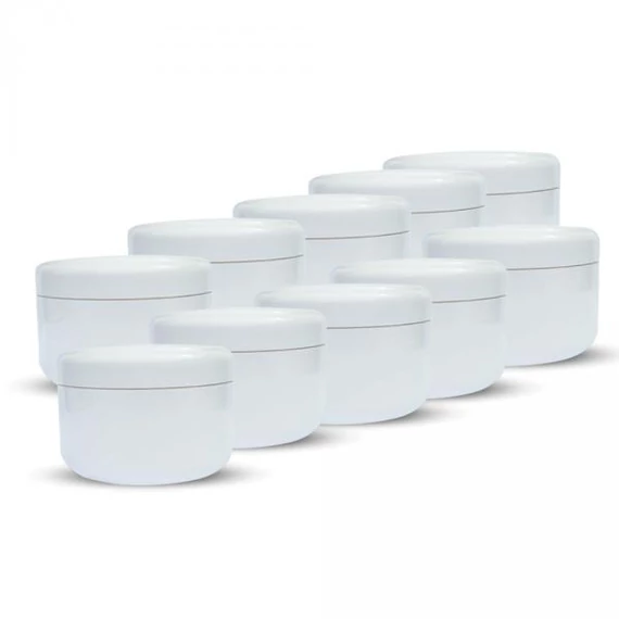 Kozmetikai tégely, fehér, 30 ml, 10 db