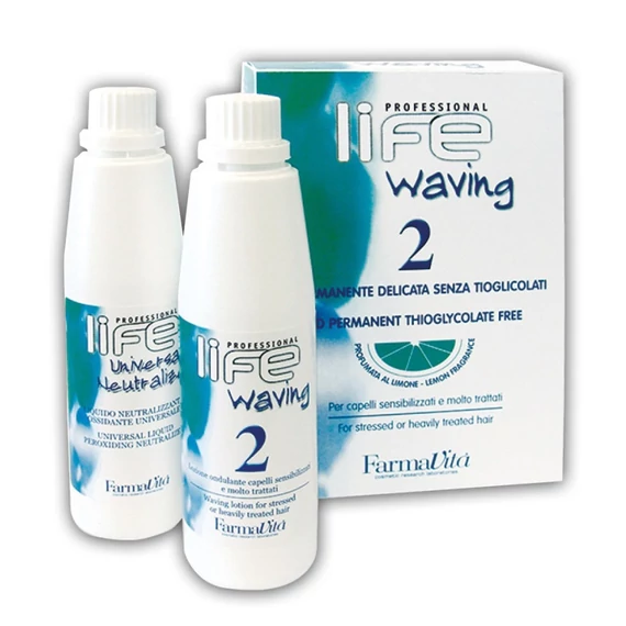 Farmavita Life Waving dauerszett 2 festett, melírozott hajra citrom illattal, 2x110 ml