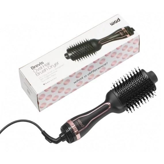 Wad Mini Brevis körkefés hajszárító, fekete-rose gold