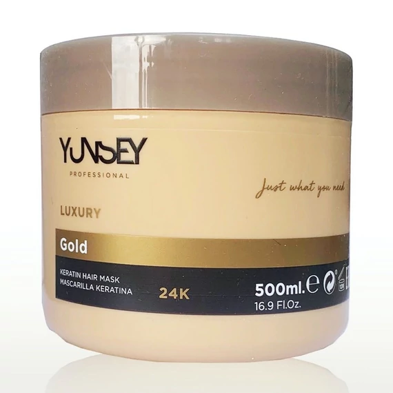 Yunsey 24K Arany hajpakolás argánolajjal és keratinnal, 500 ml